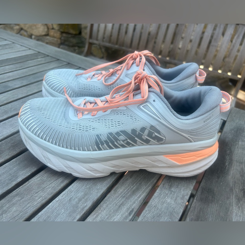 Hoke one one sneakers size 9. Worn a few times, too small for my feet.